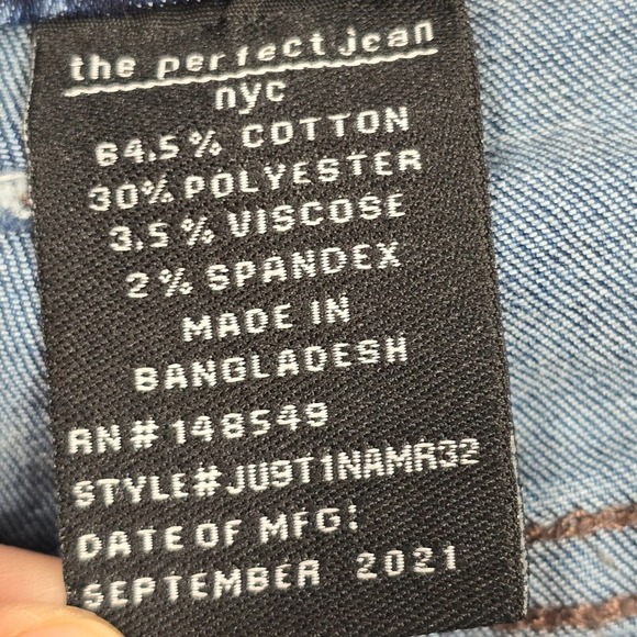 The Perfect Jean NYC Jeans Mens 28x32 (Fits 28x30.5) Blue Slim Stretch Denim - Picture 5 of 12